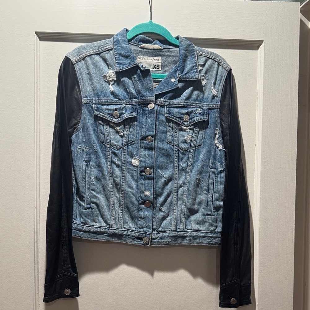 Rag & Bone - Denim and Black Leather Jacket